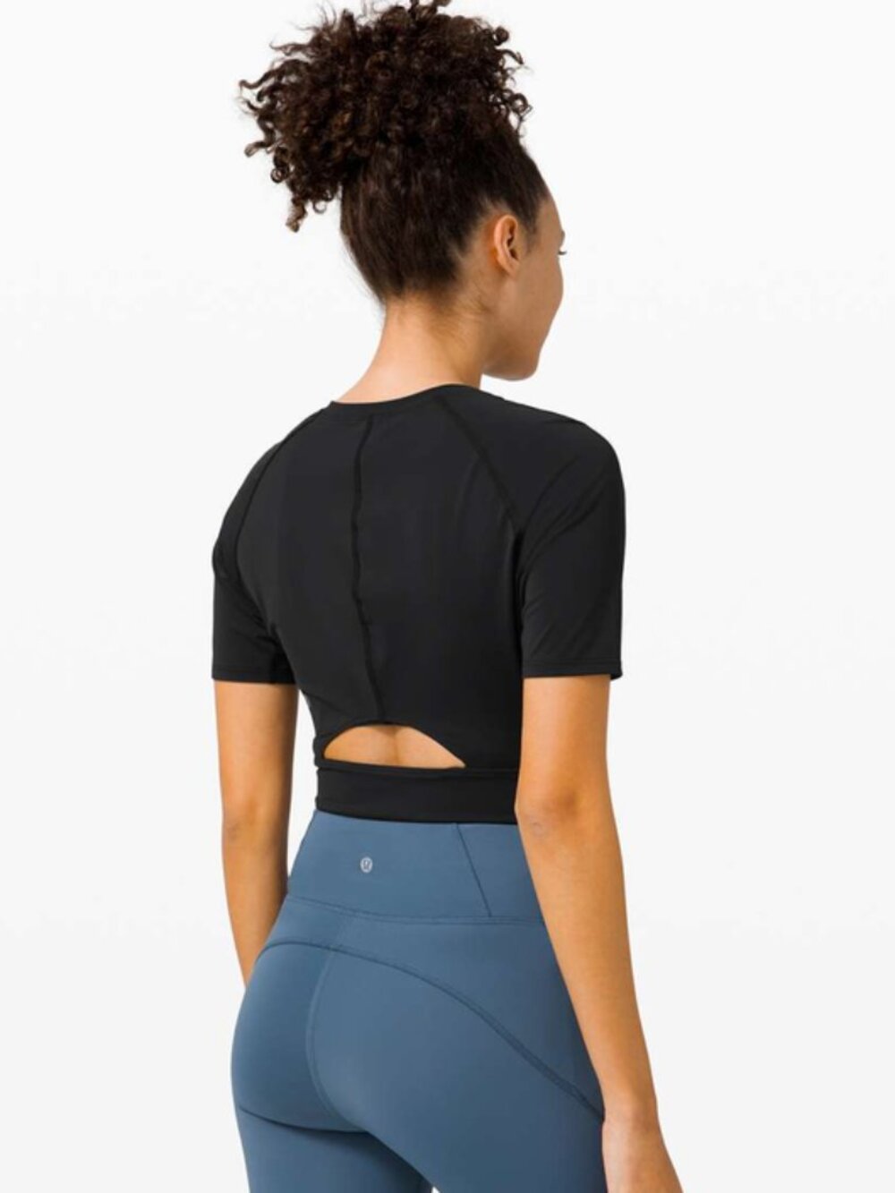 Lululemon Fine Force Cut Out Short Sleeve Crop Top‎ Size 6